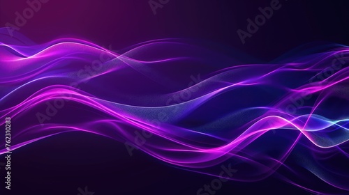 Abstract Purple and Blue Waves on Dark Background