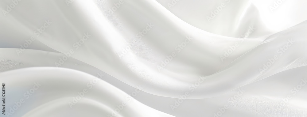 Elegant White Silk Fabric Flowing Texture