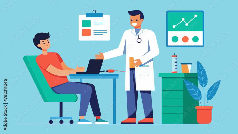 An image of a patient undergoing a physical exam during their initial assessment as the doctor checks their reflexes and range of motion. An image of a patient undergoing a physical exam during their initial assessment as the doctor checks their reflexes and range of motion.
