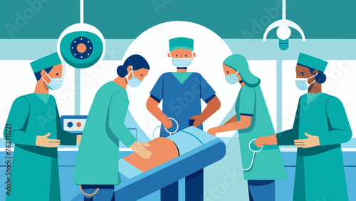 A tense and fastpaced operating room where surgeons and assistants are focused on saving a patients life under intense pressure.