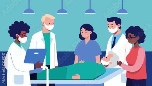 In the intensive care unit a group of doctors and spets crowd around a comatose patient conferring about whether to continue lifesustaining