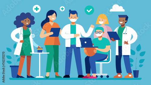 A group of healthcare workers including doctors nurses and physical thes collaborate to develop a comprehensive and personalized rehabilitation