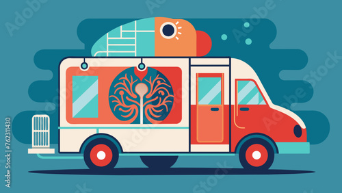 A nostalgic advertit for a mobile MRI unit boasts about the technologys ability to capture detailed images of the body without the need for