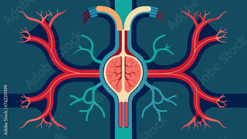 The intricate patterns of s and arteries are captured in this powerful image showcasing the complexity of the bodys transportation system.