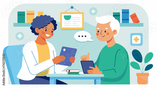 A patient is working with a speech the in a small room using various tools such as flashcards and games to improve their language and