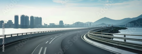 Modern Coastal Highway with Scenic Sea View