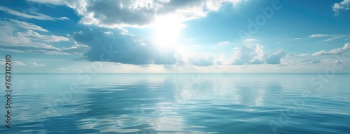 Serene Ocean Horizon with Sunny Blue Sky © evening_tao