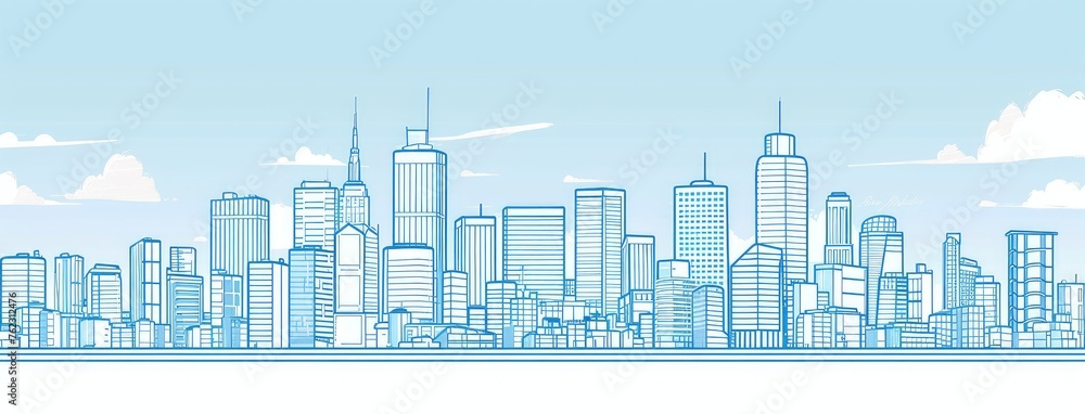 Modern City Skyline Silhouette Illustration