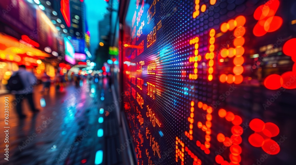 Crystal clear stock market visuals, live investment data in vibrant hues Crystal clear stock market visuals, live investment data in vibrant hues