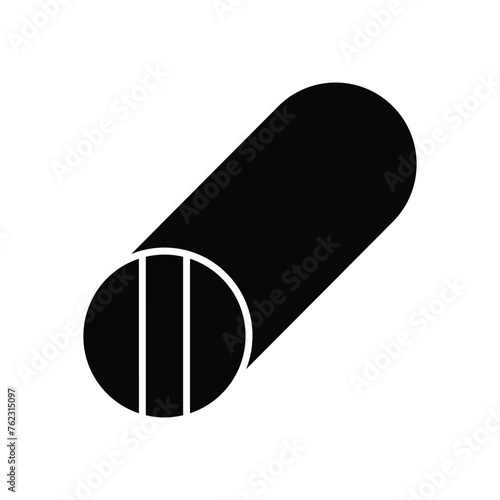 Black solid yoga bolster vector icon