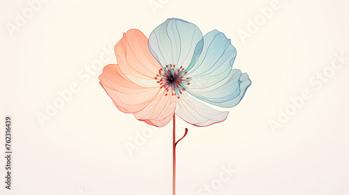 Éclat Floral: Illustration Subtile dans des Teintes Pastel photo