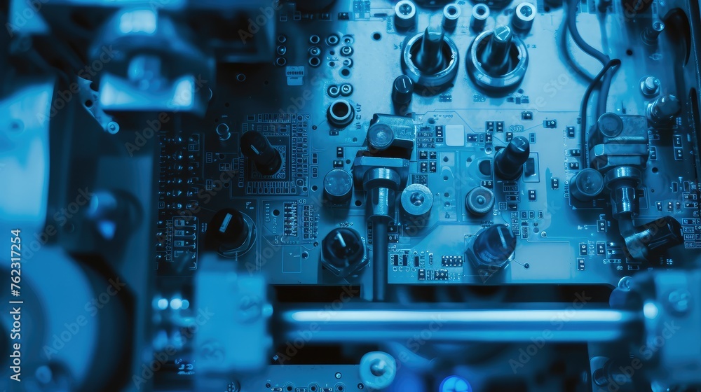 Fototapeta premium High-Tech Electronic Circuit Board with Blue Tones