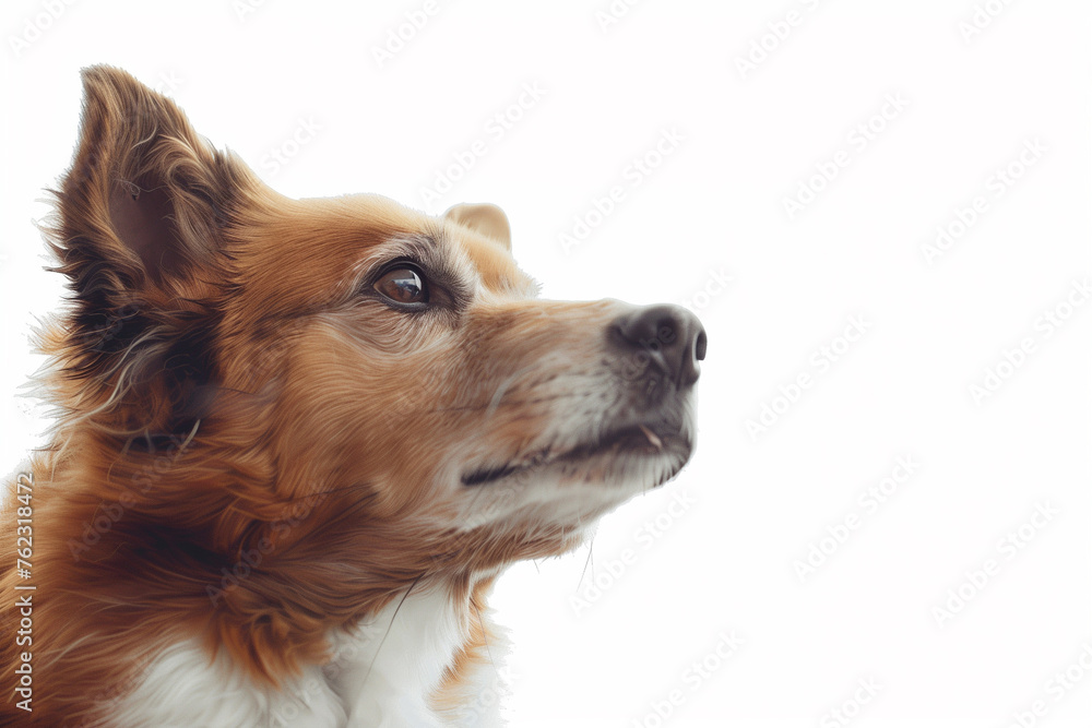 Beautiful Dog Isolated on White Background in High Resolution Photography