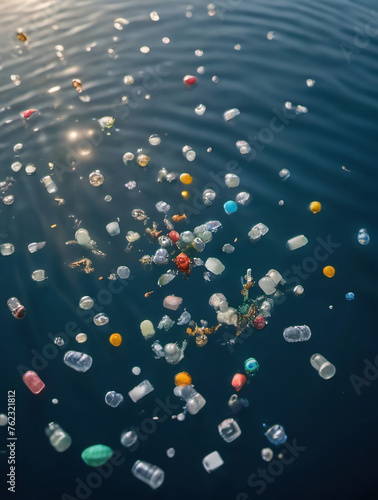 Microplastics Floating In Ocean Water, Micro Plastic Pollution