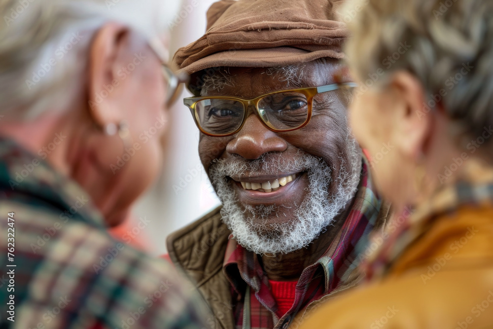 Joyful Senior Friends Enjoying a Warm Conversation Joyful Senior Friends Enjoying a Warm Conversation
