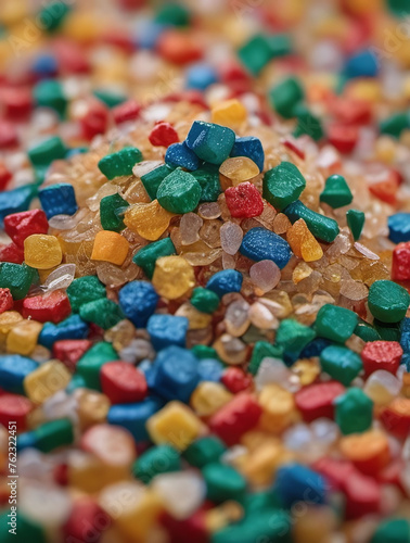 Crushed Recycled Plastic Granules Were Converted Into Fresh, Reusable Material, Hue