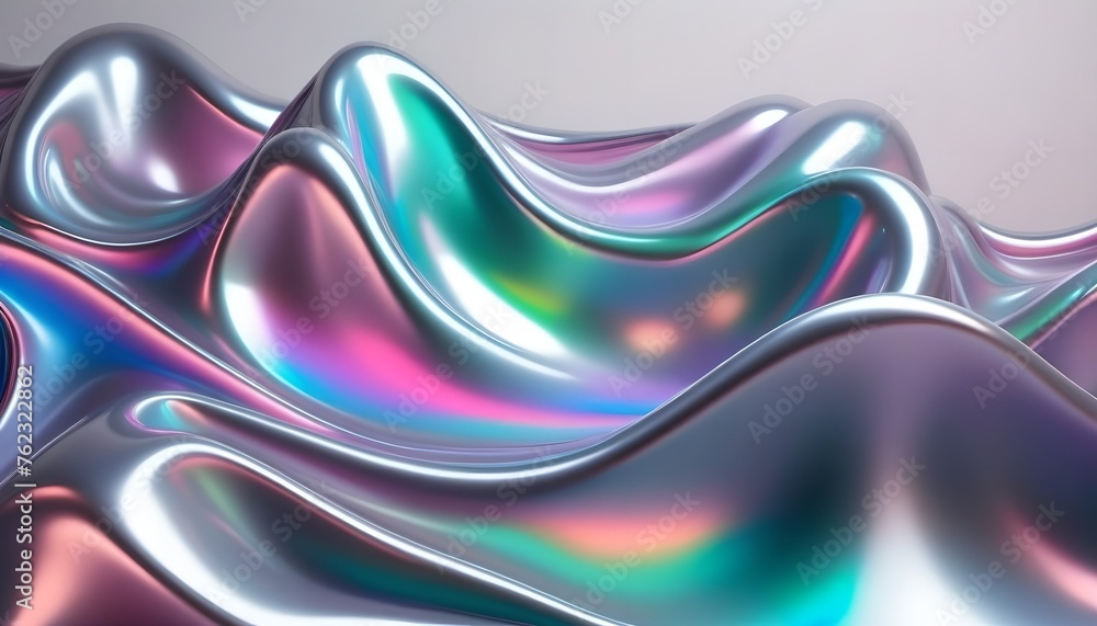 Metal curve 3D art holographic color website backdrop, AI generated Metal curve 3D art holographic color website backdrop, AI generated