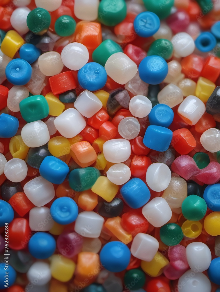 Recycled Crushed Plastic Granules Turned Into New Reused Material, Plastic Crossover, Recycled Plastic With Mixed Colors Recycled Crushed Plastic Granules Turned Into New Reused Material, Plastic Crossover, Recycled Plastic With Mixed Colors