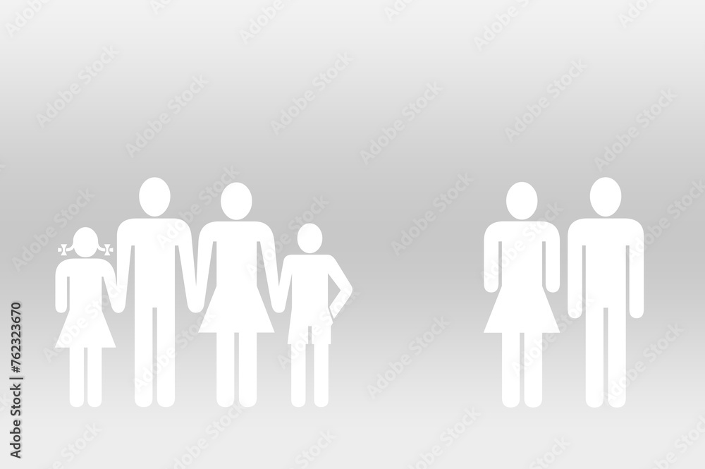Familie mit Kindern gegenüber einem Ehepaar ohne Kinder Familie mit Kindern gegenüber einem Ehepaar ohne Kinder