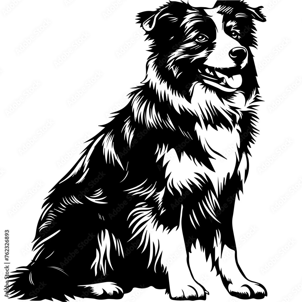 Black Vector Illustration of a Border Collie
Black Vector Illustration of a Border Collie