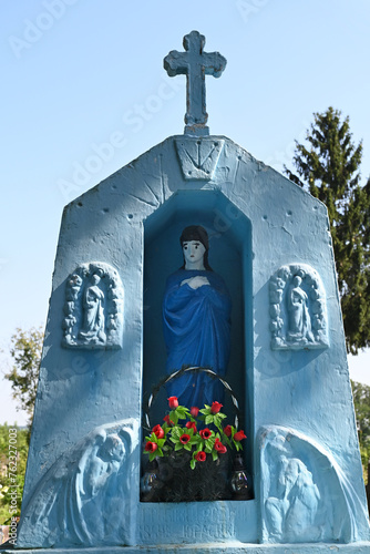 Statue of the Virgin Mary in the old сatholic cemetery, Ukraine
