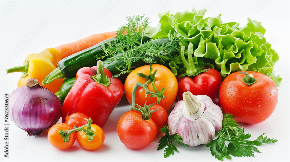 mixed fresh vegetables like bell pepper garlic cucumber salad carrot mixed fresh vegetables like bell pepper garlic cucumber salad carrot