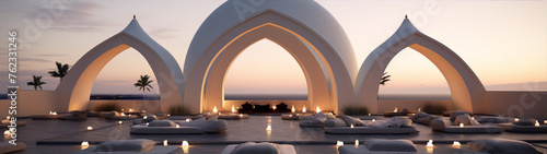3D rendering of a luxury resort with a middle eastern theme