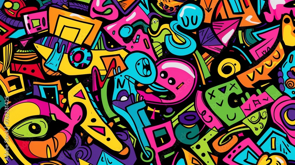 Abstract graffiti wall art background	