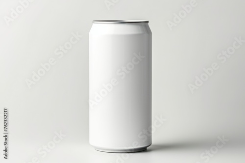 a white blank drink can on a white background