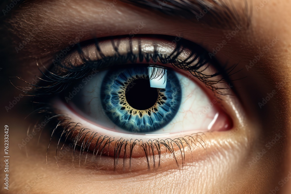 Close up of woman blue eye Close up of woman blue eye