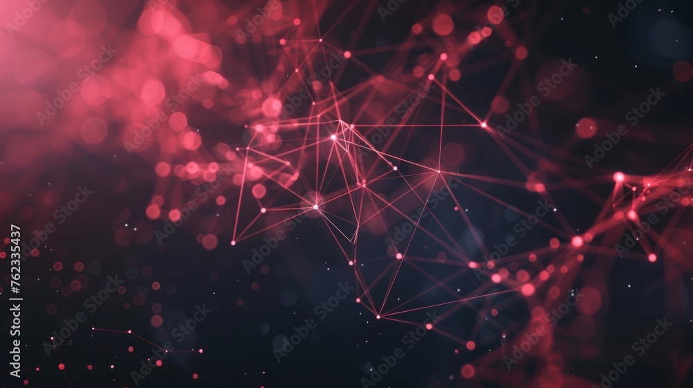 Abstract polygonal space low poly dark background with connecting dots and lines. Connection structure. 3d rendering - obrazy, fototapety, plakaty 