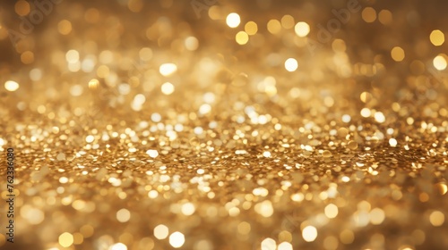 Close up of a shimmering gold glitter background, perfect for adding a touch of glamour to your design projects