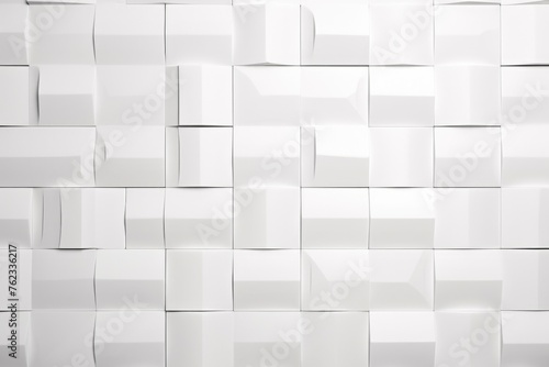 A wall of white cubes. Suitable for architecture and design projects