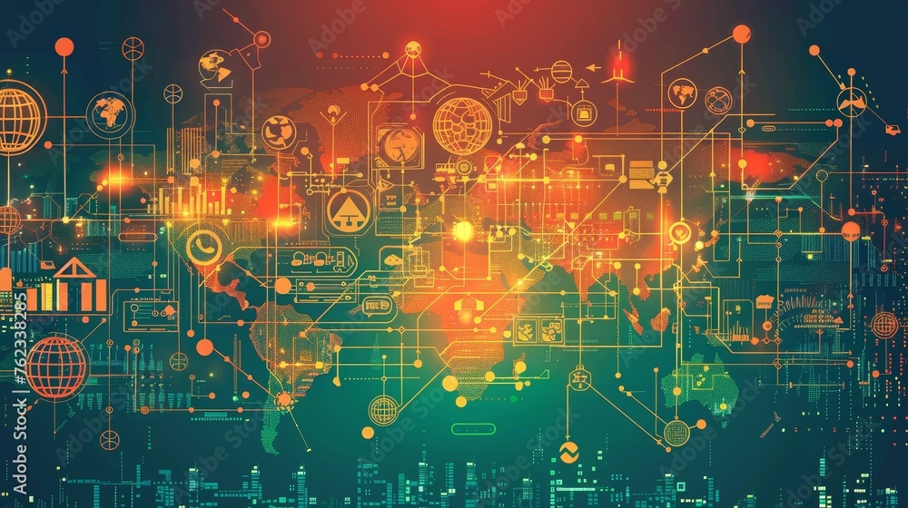 Obraz premium Illustrate the complexity of global trade through a visually engaging image