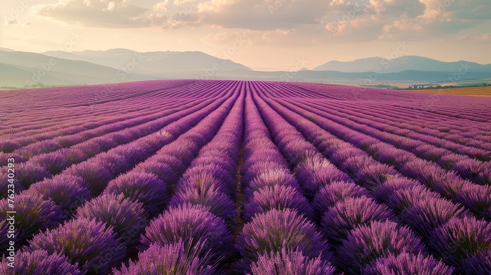 Blooming field lavender (Lavandula Angustifolia) Blooming field lavender (Lavandula Angustifolia)