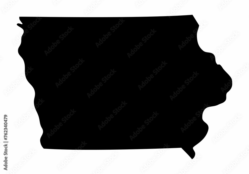 Iowa State silhouette map - obrazy, fototapety, plakaty 