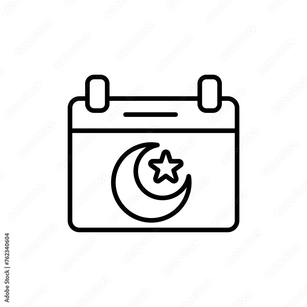 Islamic calendar outline icons, minimalist vector illustration ,simple transparent graphic element .Isolated on white background Islamic calendar outline icons, minimalist vector illustration ,simple transparent graphic element .Isolated on white background