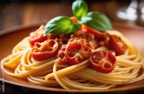 Italian spaghetti on a plate