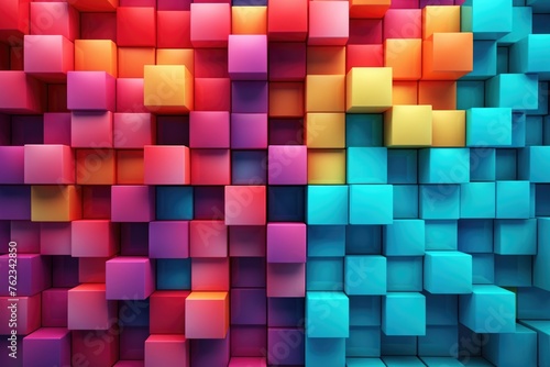 Colorful cubes stacked together, versatile for various projects
