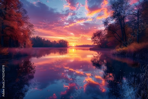 sunset over the river © Qazi Sanawer