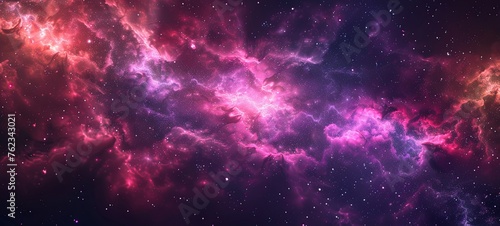 Neon illustration of purple pink galaxy. photo of the galaxy. generative ai