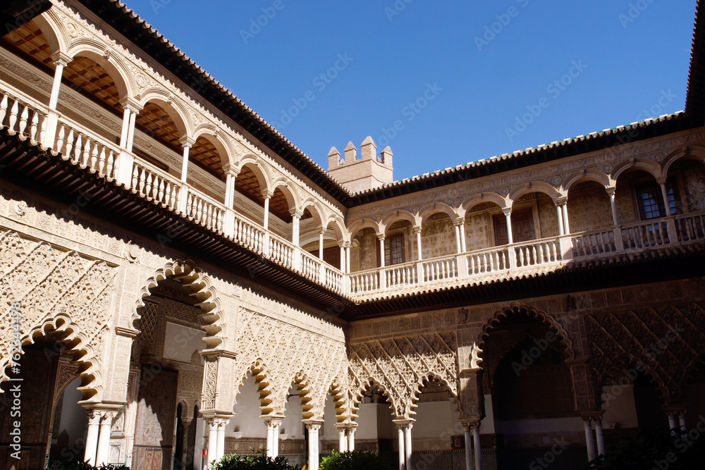 Seville (Spain). Patio de las Doncellas in the Real Alcázar of Seville