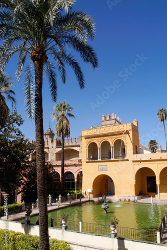 Seville (Spain). Fountain of Neptune in the gardens of the Real Alcázar of Seville