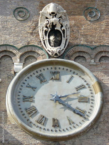 Rome (Italy). Clock on the bell tower of the Papal Basilica of Santa Maria Maggiore in the city of Rome