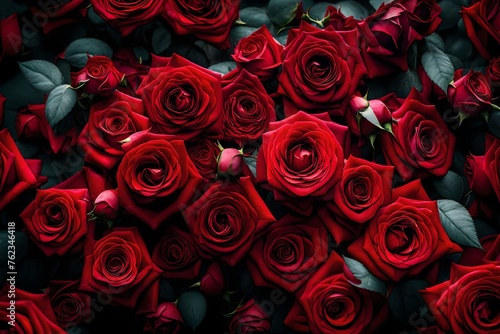 A beautiful display of red roses captured by an HD camera  the
