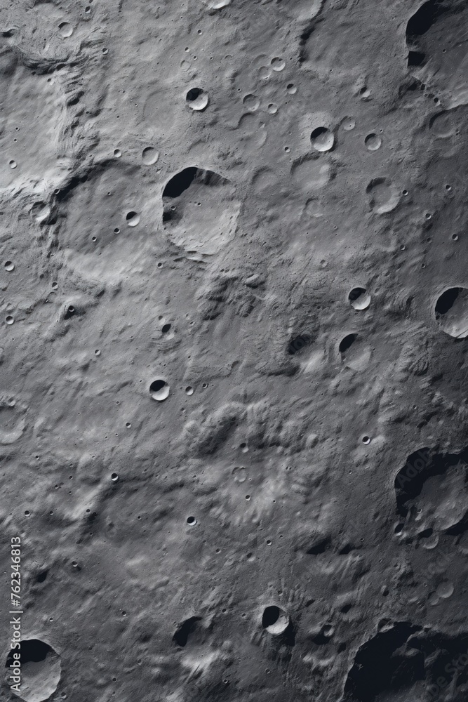 Obraz premium A detailed black and white image of the moon's surface. Perfect for educational purposes