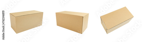 Cardboard box isolated on white background,  Brown paper box © voranat