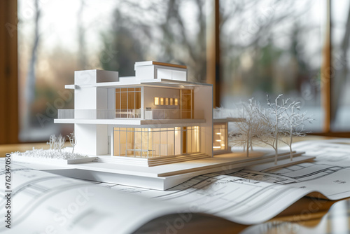 3d model of a house. Architect concept