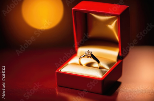 an expensive ring in a red package © Alena