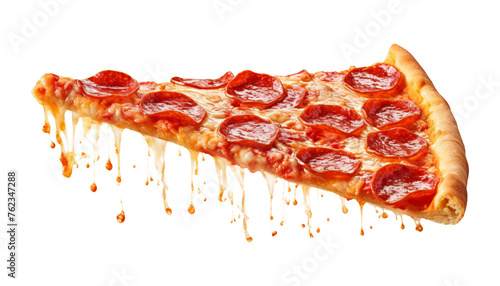 yummy slice of pizza isolated on transparent background cutout